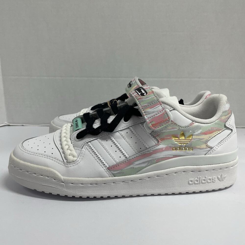 Adidas Forum Low I Love Dance Frozen Green Pink FY5119 Size 9.5 Women White